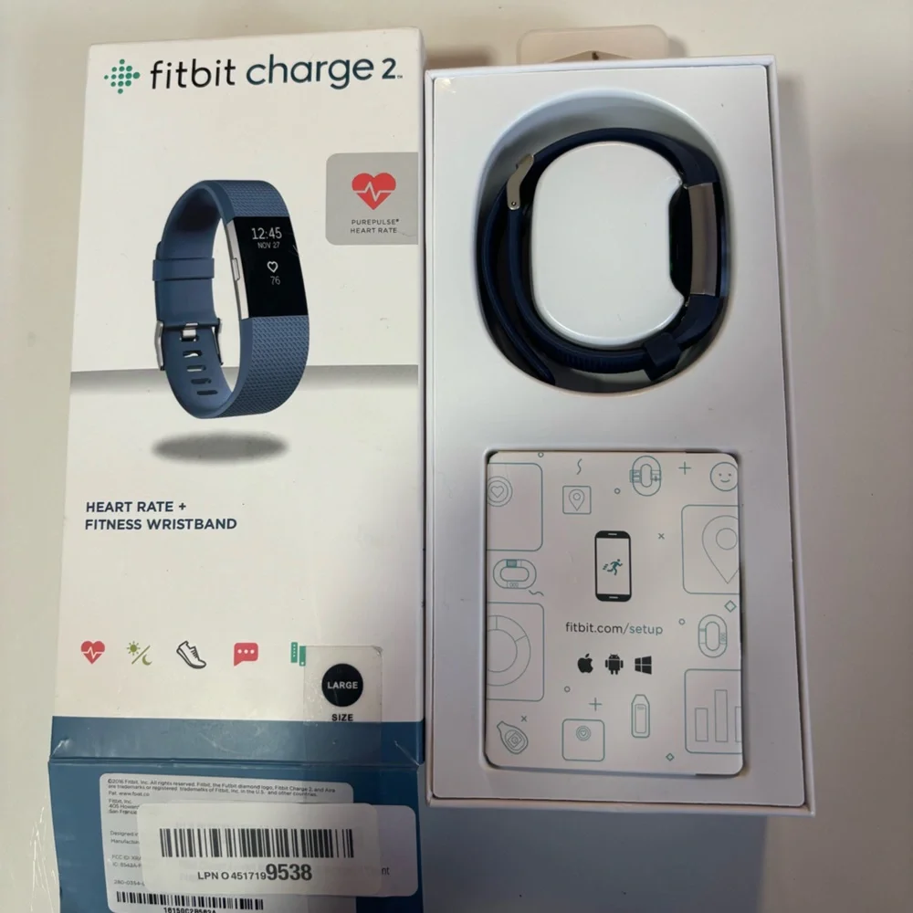 Fitbit Charge 2 Heart Rate + Fitness Wristband,‎ Blue, Large